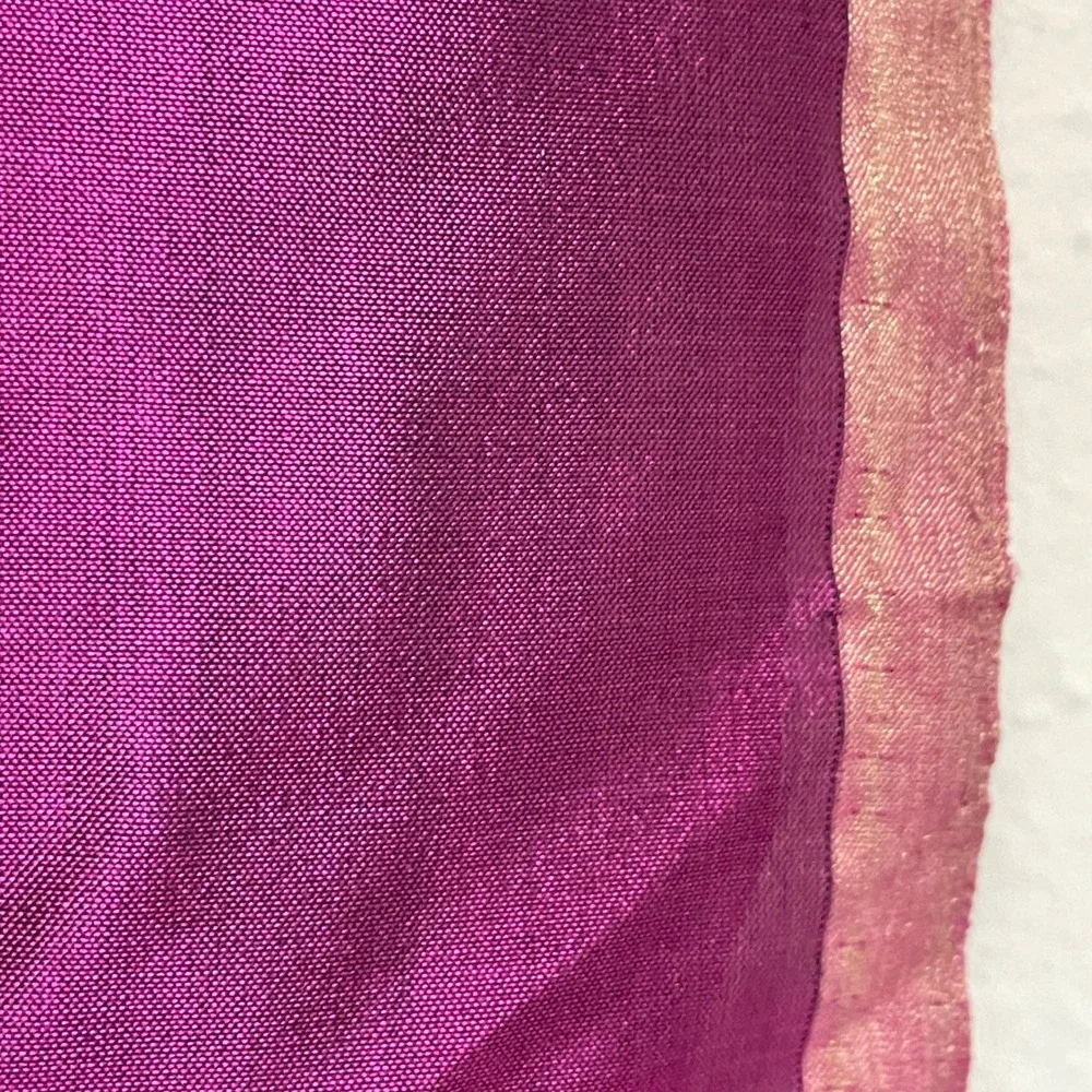 NEW Saree Sari Stole Purple Gold Metallic Woven Viscose Blend Fabindia Banarasi